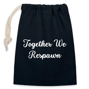 Ensemble, nous réapparaissent - Sac cadeau en coton avec cordon (14 x 20 cm) - bleu marine - Devant