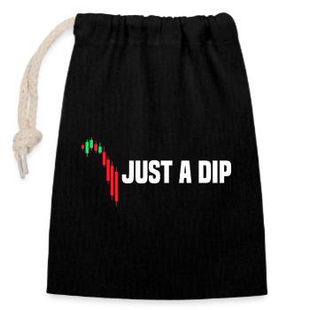 Just a dip stock market stock market trader - Closable cotton gift bag (14x20cm) - black - Front