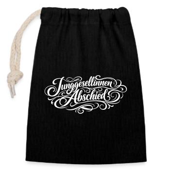 Enterrement de vie de jeune fille Junggesellinnenabschied - Sac cadeau en coton avec cordon (14 x 20 cm) - noir - Devant