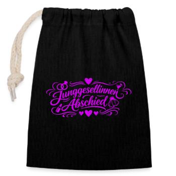 Enterrement de vie de jeune fille Junggesellinnenabschied - Sac cadeau en coton avec cordon (14 x 20 cm) - noir - Devant
