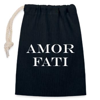 Amor Fati T-Shirt - Closable cotton gift bag (14x20cm) - navy - Front