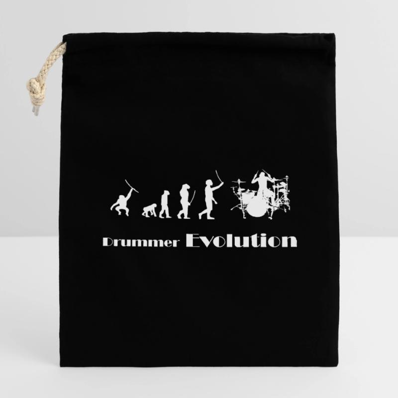 Evolution Drummer Verschließbarer Geschenkbeutel aus Baumwolle (14x20cm)