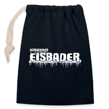 Eisbader cooler Winterschwimmer im Frost - Verschließbarer Geschenkbeutel aus Baumwolle (14x20cm) - Navy - Vorne