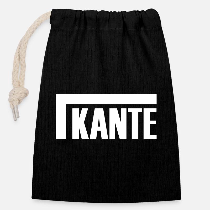 Kante - T-Shirt Design - Verschließbarer Geschenkbeutel aus Baumwolle (14x20cm) - Schwarz
