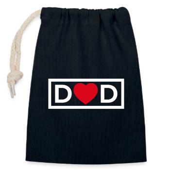 Dad heart - Closable cotton gift bag (14x20cm) - navy - Front