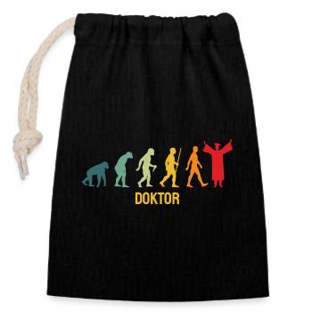 Doktor 2024 Geschafft - Verschließbarer Geschenkbeutel aus Baumwolle (14x20cm) - Schwarz - Vorne