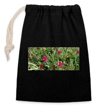 Flore gorgeuse canarienne - Sac cadeau en coton avec cordon (14 x 20 cm) - noir - Devant