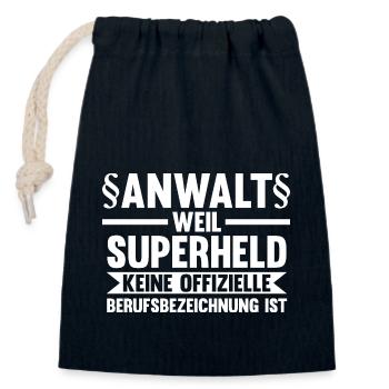 Jurist Anwalt - Verschließbarer Geschenkbeutel aus Baumwolle (14x20cm) - Navy - Vorne
