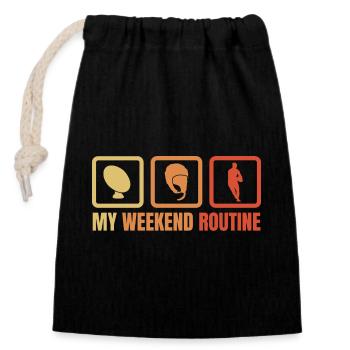 Rugby Weekend - Closable cotton gift bag (14x20cm) - black - Front