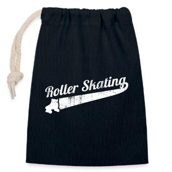 80er Jahre Rollschuhlaufen - Verschließbarer Geschenkbeutel aus Baumwolle (14x20cm) - Navy - Vorne