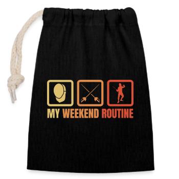 Fencing Weekend - Closable cotton gift bag (14x20cm) - black - Front