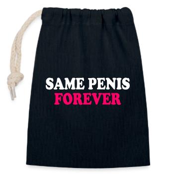 Same penis forever - Verschließbarer Geschenkbeutel aus Baumwolle (14x20cm) - Navy - Vorne