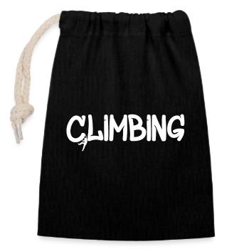 Climbing - Verschließbarer Geschenkbeutel aus Baumwolle (14x20cm) - Schwarz - Vorne