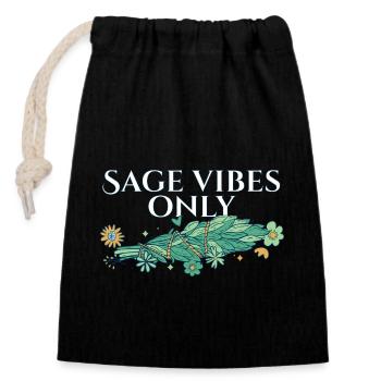 Burning Sage Vibes Only Smudge Sticks Healing - Verschließbarer Geschenkbeutel aus Baumwolle (14x20cm) - Schwarz - Vorne