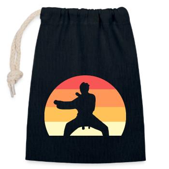 Karate Selbstverteidigung - Verschließbarer Geschenkbeutel aus Baumwolle (14x20cm) - Navy - Vorne