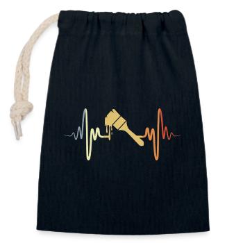 Pinceau de peintre vintage - Sac cadeau en coton avec cordon (14 x 20 cm) - bleu marine - Devant