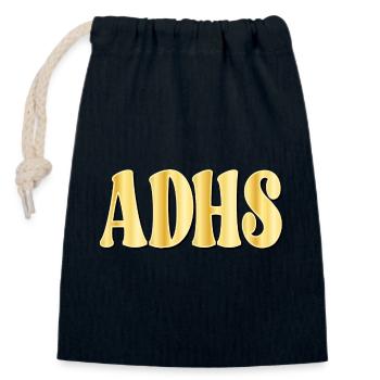 ADHD attention deficit - Closable cotton gift bag (14x20cm) - navy - Front