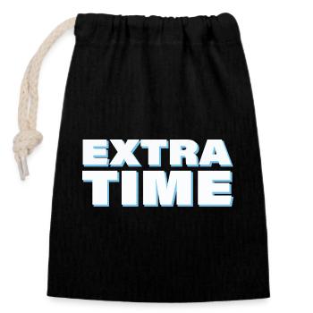 EXTRA TIME - Closable cotton gift bag (14x20cm) - black - Front