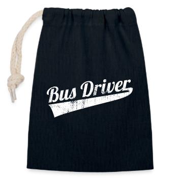 Busman - Closable cotton gift bag (14x20cm) - navy - Front