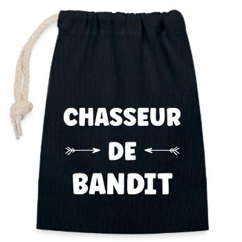 chasseur de bandit - Sac cadeau en coton avec cordon (14 x 20 cm) - bleu marine - Devant