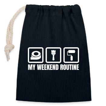 Meine Wochenendroutine - Verschließbarer Geschenkbeutel aus Baumwolle (14x20cm) - Navy - Vorne