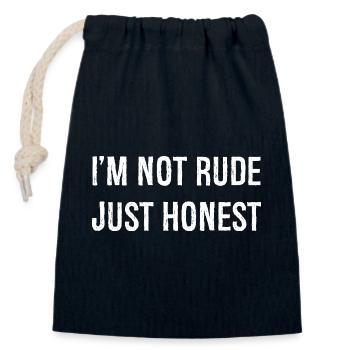 I'm not rude just honest - Closable cotton gift bag (14x20cm) - navy - Front