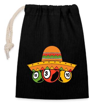 Bingo Game BAlls Bingo - Closable cotton gift bag (14x20cm) - black - Front