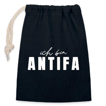 Antifascism: I am Antifa - Closable cotton gift bag (14x20cm) - navy - Front