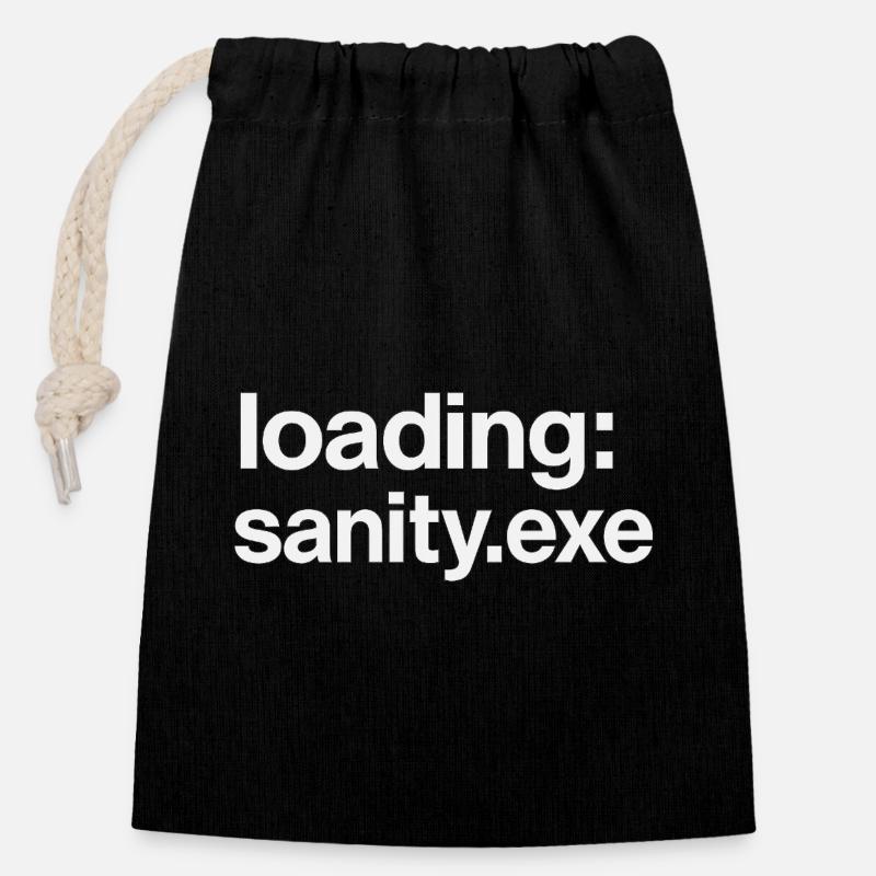 loading: sanity.exe - Verschließbarer Geschenkbeutel aus Baumwolle (14x20cm) - Schwarz