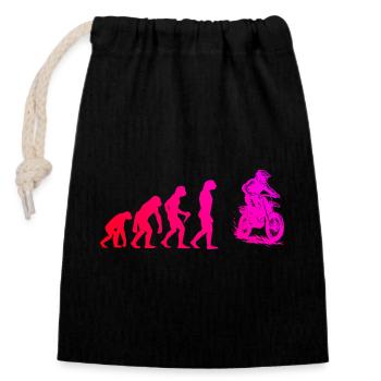 Conception motocross Power Motocross - Sac cadeau en coton avec cordon (14 x 20 cm) - noir - Devant
