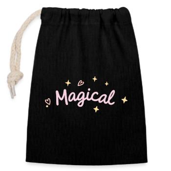Magique pastel et étincelles - Sac cadeau en coton avec cordon (14 x 20 cm) - noir - Devant