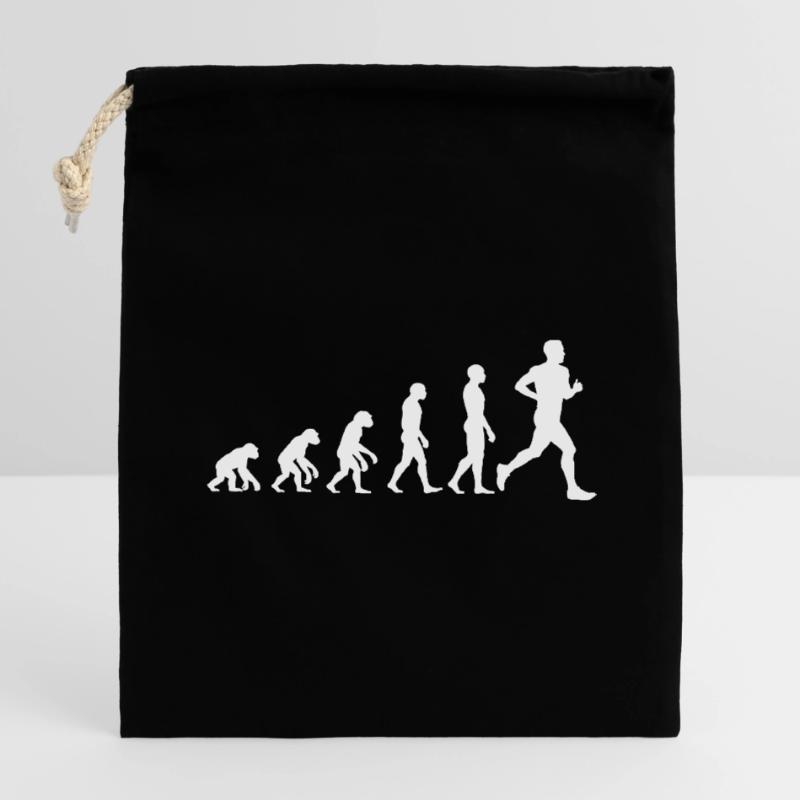 COURSE DE JOGGING – PUISSANCE DE COURSE ! COURSE DE MARATHON Sac cadeau en coton avec cordon (14 x 20 cm)
