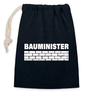 BAUMINISTER - Verschließbarer Geschenkbeutel aus Baumwolle (14x20cm) - Navy - Vorne