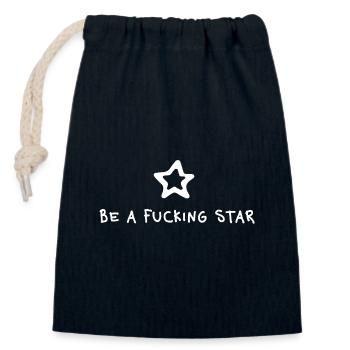 Be a fucking Star – Gen Z Statement Minimal - Sac cadeau en coton avec cordon (14 x 20 cm) - bleu marine - Devant