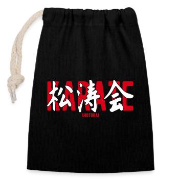 Shotokai Karate Martial Arts Dojo Kanji Japon - Sac cadeau en coton avec cordon (14 x 20 cm) - noir - Devant