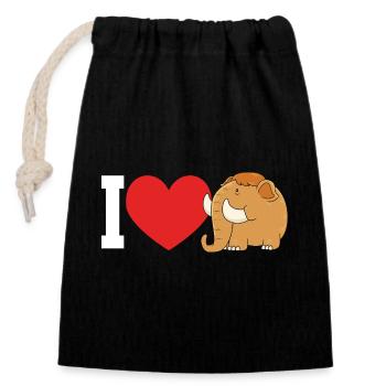 Mammoth - Closable cotton gift bag (14x20cm) - black - Front