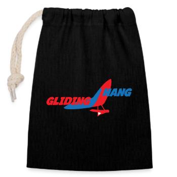 Logo Hang Gliding Color Splash - Sac cadeau en coton avec cordon (14 x 20 cm) - noir - Devant
