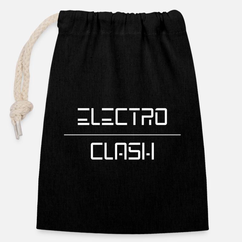 Electroclash Underground Club Logo - Closable cotton gift bag (14x20cm) - black