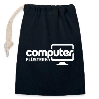 Computer Flüsterer Monitor-Illustration - Verschließbarer Geschenkbeutel aus Baumwolle (14x20cm) - Navy - Vorne