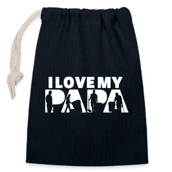 Papa Recyclable Collector Art de gestion des déchets - Sac cadeau en coton avec cordon (14 x 20 cm) - bleu marine - Devant
