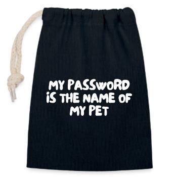 my password is the name of my pet - Closable cotton gift bag (14x20cm) - navy - Front