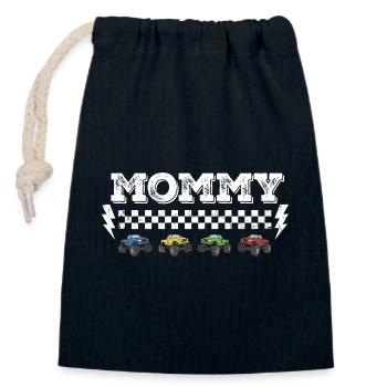 Conception de l’écrou tout-terrain de maman Monster Truck - Sac cadeau en coton avec cordon (14 x 20 cm) - bleu marine - Devant