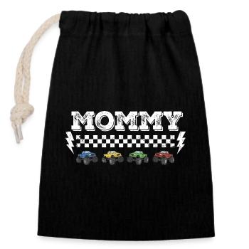 Conception de l’écrou tout-terrain de maman Monster Truck - Sac cadeau en coton avec cordon (14 x 20 cm) - noir - Devant