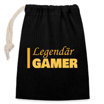 Gamer als Job - Verschließbarer Geschenkbeutel aus Baumwolle (14x20cm) - Schwarz - Vorne