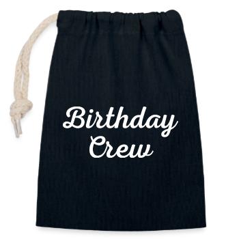 Birthday Crew - Verschließbarer Geschenkbeutel aus Baumwolle (14x20cm) - Navy - Vorne