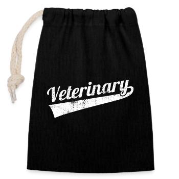 Funny veterinarian - Closable cotton gift bag (14x20cm) - black - Front