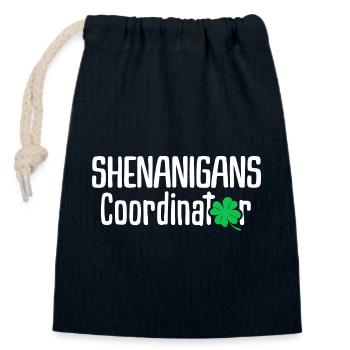 Shenanigans Coordinator - Closable cotton gift bag (14x20cm) - navy - Front
