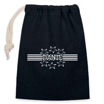 Vorname Dante - Verschließbarer Geschenkbeutel aus Baumwolle (14x20cm) - Navy - Vorne