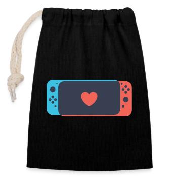Changer d'amour - Sac cadeau en coton avec cordon (14 x 20 cm) - noir - Devant
