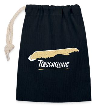 Terschelling | Vintage retro map - Closable cotton gift bag (14x20cm) - navy - Front